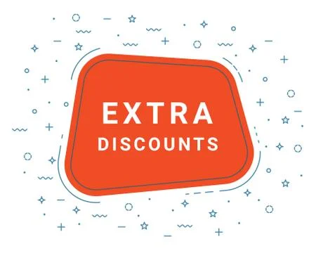 Extra Discounts Speech Bubble Banner Sign, Design Template. Business Label Promo Stock Illustration