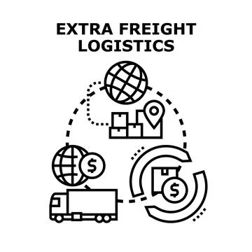 Extra freight logistics global shipping and tracking service Stockillustratie