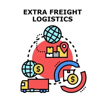 Extra freight logistics global shipping and tracking service Stock Illustration