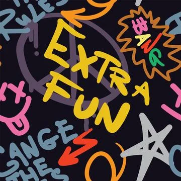 Extra fun seamless pattern Illustrazione stock