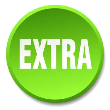 Extra green round flat isolated push button 스톡 일러스트