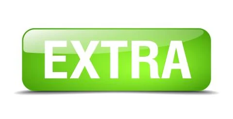 Extra green square 3d realistic isolated web button 스톡 일러스트