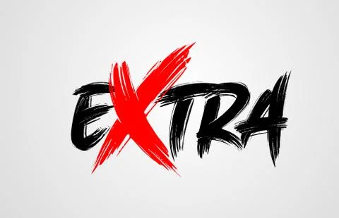 Extra grunge brush stroke word text for typography icon logo design Stock-Illustration