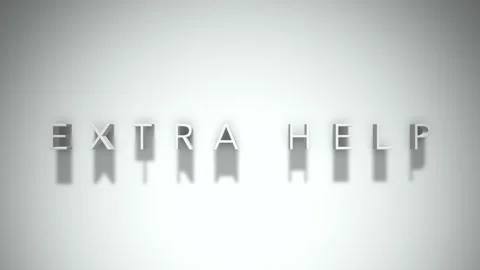 Extra help 3D title animation with shadows on a white background Stock Footage 297274588