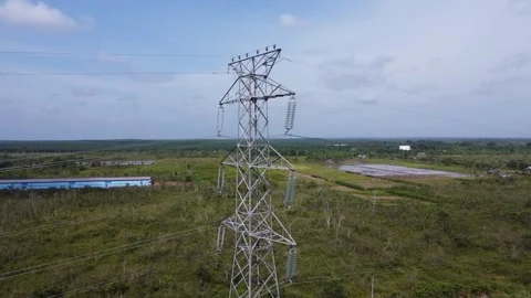 Extra High Voltage Electric Transmission Tower, SUTET Network Support Tower.. Stock Footage 329922610
