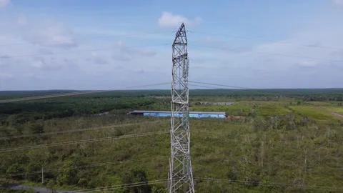 Extra High Voltage Electric Transmission Tower, SUTET Network Support Tower.. Stock Footage 329922615