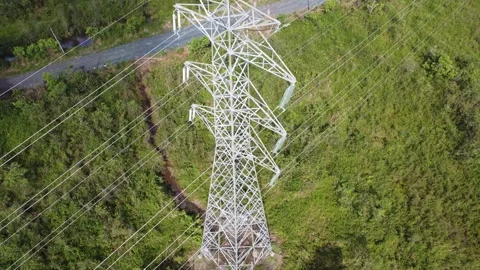 Extra High Voltage Electric Transmission Tower, SUTET Network Support Tower.. Stock Footage 330335016