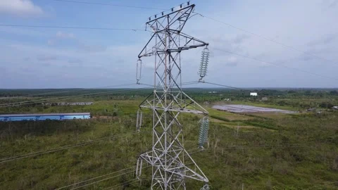 Extra High Voltage Electric Transmission Tower, SUTET Network Support Tower.. Stock Footage 330335211