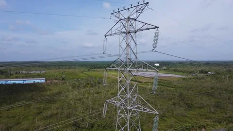 Extra High Voltage Electric Transmission Tower, SUTET Network Support Tower.. Stock Footage 330335246