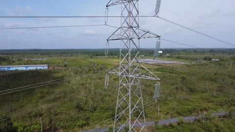 Extra High Voltage Electric Transmission Tower, SUTET Network Support Tower.. Stock Footage 330337693