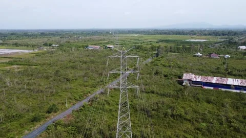 Extra High Voltage Electric Transmission Tower, SUTET Network Support Tower.. Stock Footage 330730272