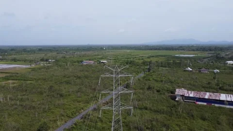 Extra High Voltage Electric Transmission Tower, SUTET Network Support Tower.. Stock Footage 330730481
