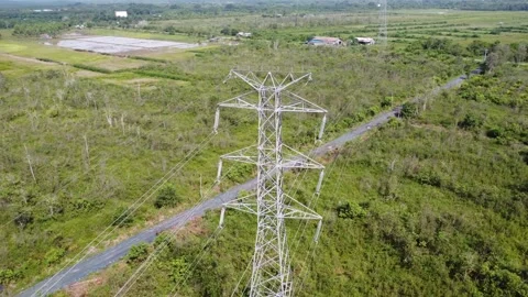 Extra High Voltage Electric Transmission Tower, SUTET Network Support Tower.. Stock Footage 330730585
