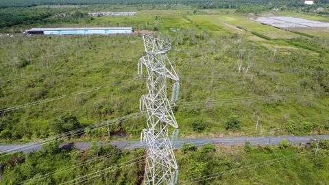 Extra High Voltage Electric Transmission Tower, SUTET Network Support Tower.. Stock Footage 331298389