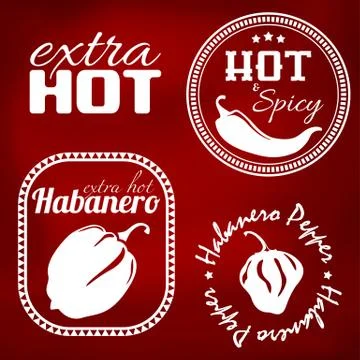 Extra hot pepper labels Illustrazione stock