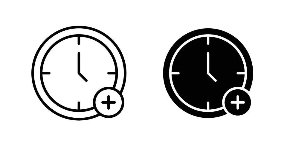Extra hours icon modern style vectors set Ilustração Stock