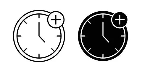 Extra hours icon vector art Illustrations Stock Illustration