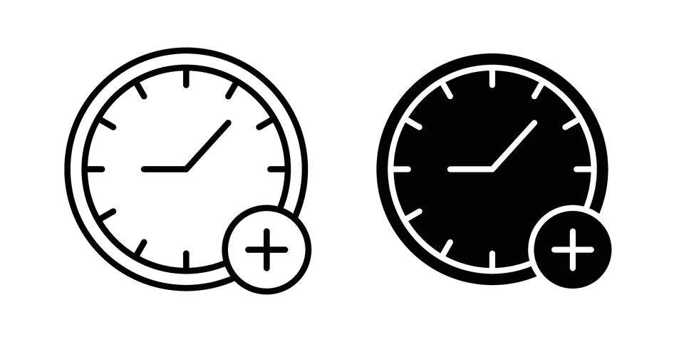 Extra hours icon vector design illustrations Stock Illustration