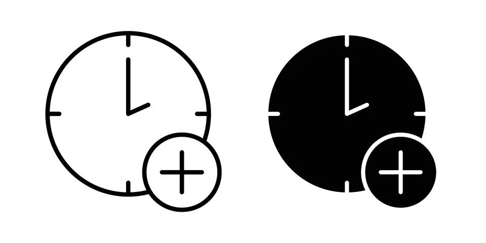 Extra hours icon vector, illustration icon set Stock Illustration