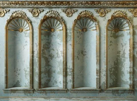 Extra large background arch abandoned cabinet wall 스톡 일러스트
