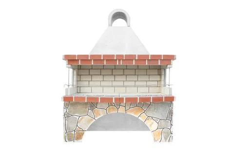 Extra Large Barbecue Open Fireplace For Cookout Food. Outdoor BBQ Grill. Open Stock Photos