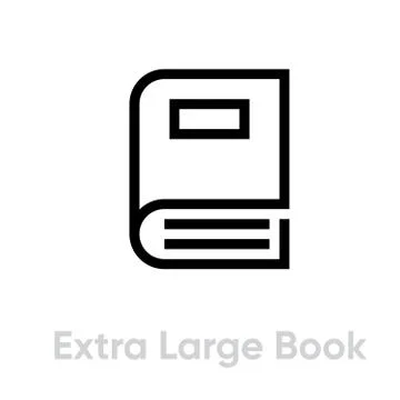 Extra Large Book icon. Editable Vector Outline. Stock Illustration