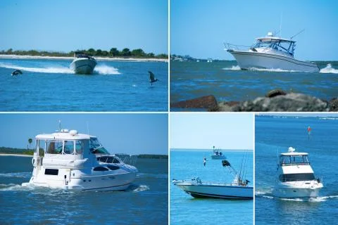 Extra large format boating montage Foto stock