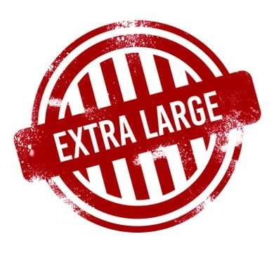Extra large - red grunge button, stamp Illustrazione stock