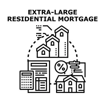 Extra large residential mortgage planning and financial calculation Stock Illustration