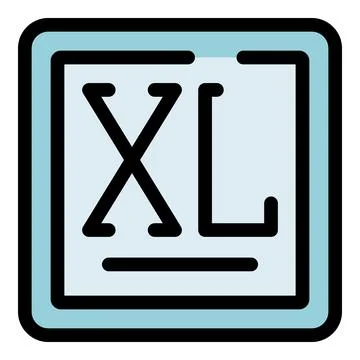 Extra large size clothing label icon representing big fashion Stock Illustration