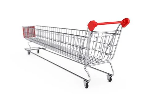 Extra Long and Large Shopping Cart Trolley. 3d Rendering Stock Illustration