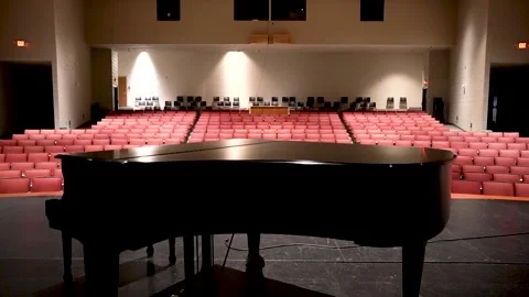 Extra long shot Empty Auditorium Lights On and Off Video stock 165778064