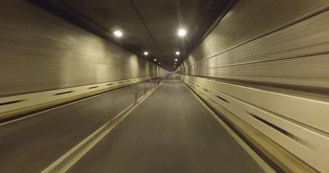 Extra Long Voyage Through a Nearly Empty Brooklyn-Battery Tunnel 4K Stock Footage 114126397