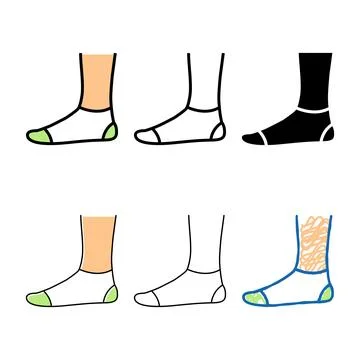 Extra low sock color icon clean vector isolated Stock Illustration