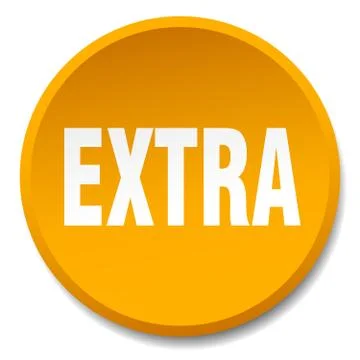 Extra orange round flat isolated push button 스톡 일러스트