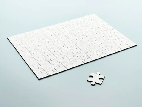 Extra piece next to jigsaw puzzle 스톡 사진