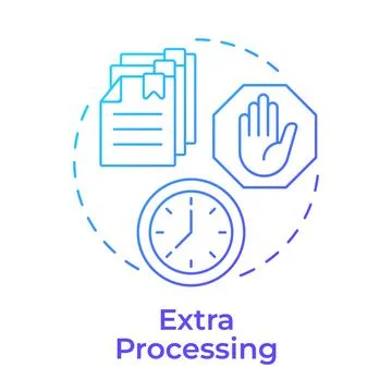 Extra processing blue gradient concept icon Stock Illustration