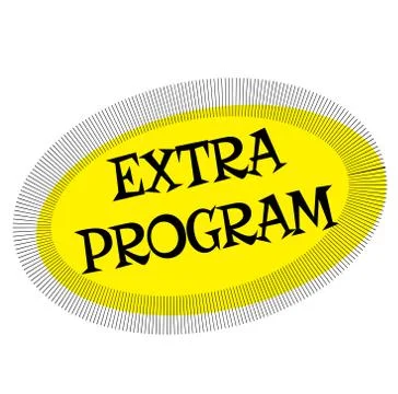 EXTRA PROGRAM stamp on white Stock-Illustration