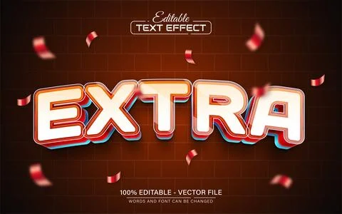 Extra red 3d text effect editable Stock Illustration