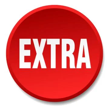 Extra red round flat isolated push button 스톡 일러스트