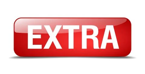 Extra red square 3d realistic isolated web button Illustrazione stock