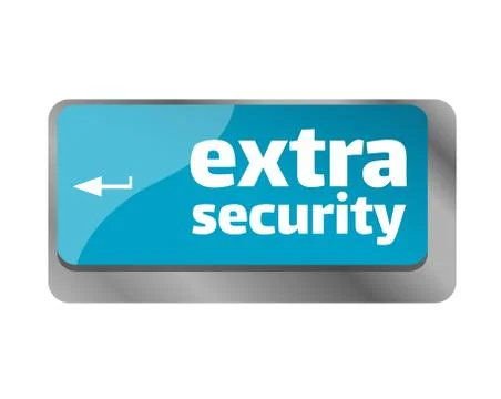 Extra security . Close up of keyboard, enter computer key. 库存插图