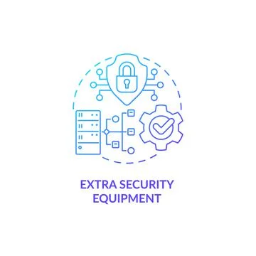 Extra security equipment blue gradient concept icon Stock Illustration