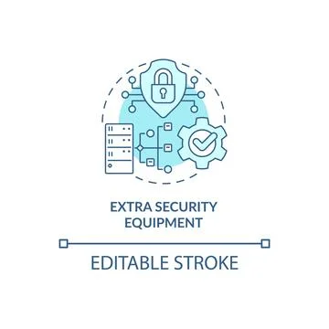 Extra security equipment turquoise concept icon 스톡 일러스트