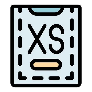 Extra small clothes size label icon showing tiny garment dimensions Stock Illustration