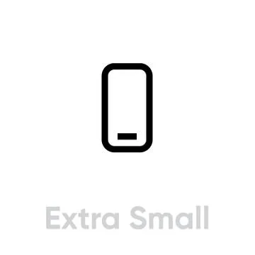 Extra small phone tech specs icon. Editable line vector. Stock Illustration