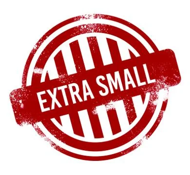 Extra small - red grunge button, stamp Illustrazione stock