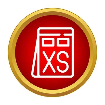 Extra small xs clothing size dimension red icon Stock Illustration
