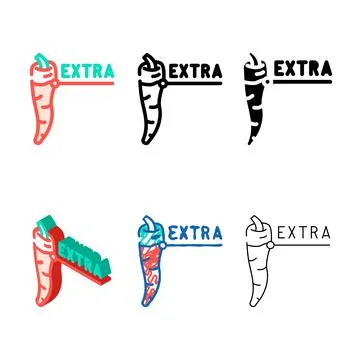Extra spice pepper color icon vector forms Stock Illustration