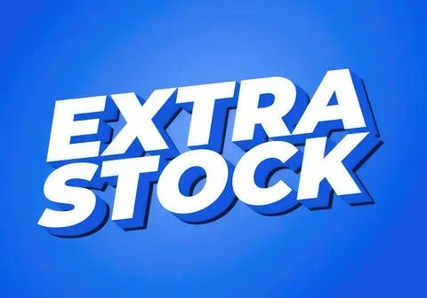 Extra stock text on blue background for marketing or sale Stock Illustration